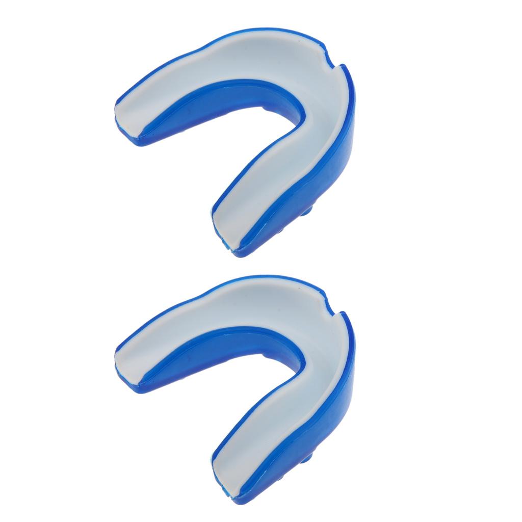2 Silicone Alignment Mouth Guards Boxing MMA Teeth Protector Gum Shield Blue