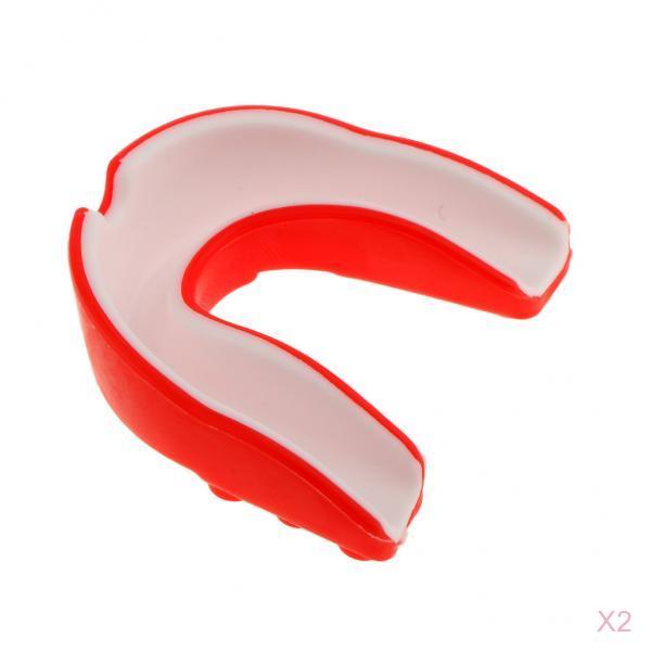 2x Silicone Alignment Mouth Guards Boxing MMA Teeth Protector Gum Shield Red