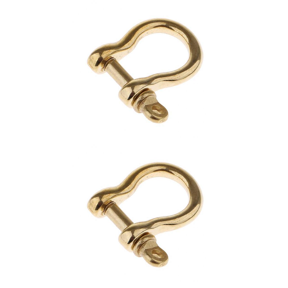 2 Pieces Brass O Shape Shackle Outdoor Rope Paracord Bracelet Buckle