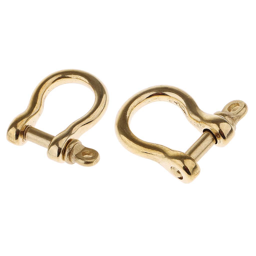 2 Pieces Brass O Shape Shackle Outdoor Rope Paracord Bracelet Buckle