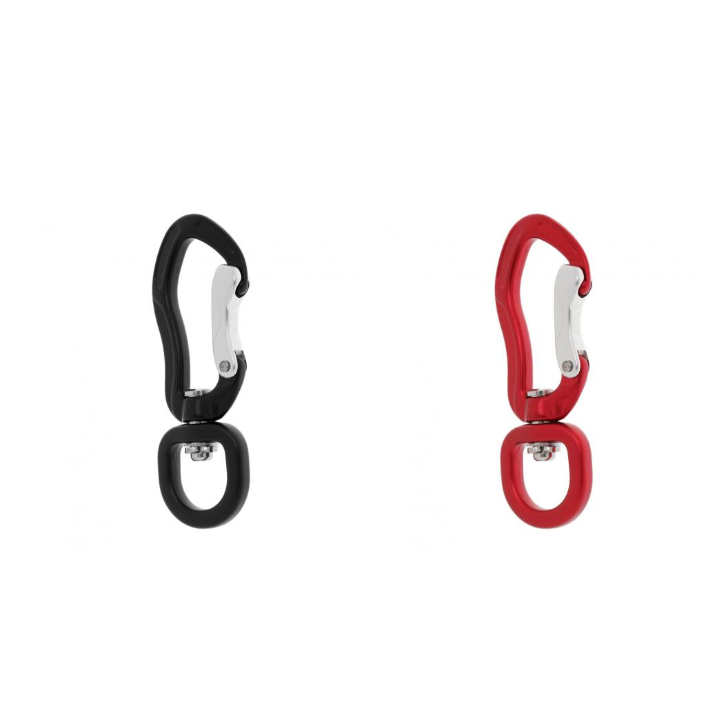 2x 400KG Swivel Carabiner Hanging Connect Hook for Climbing Hiking Red Black