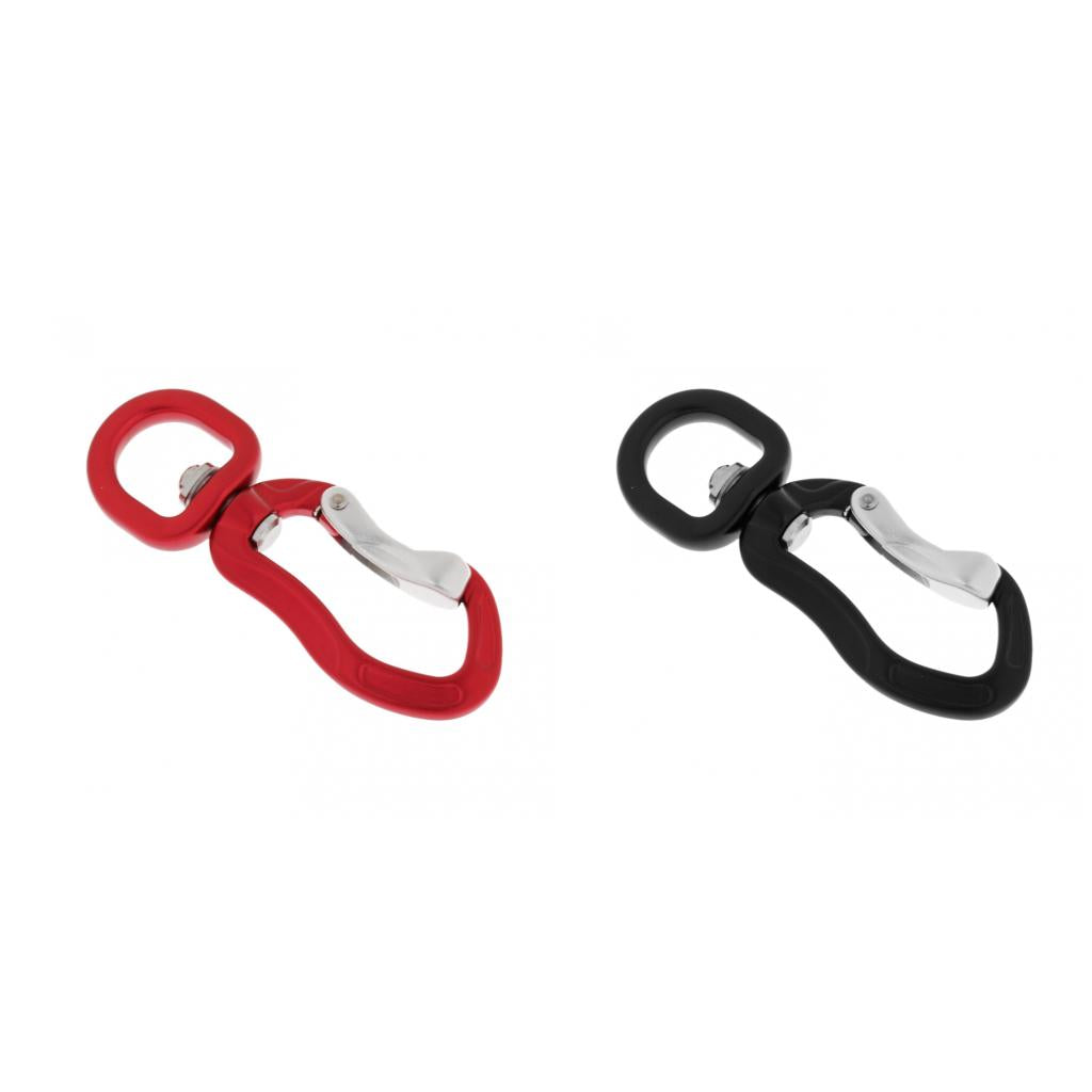2x 400KG Swivel Carabiner Hanging Connect Hook for Climbing Hiking Red Black