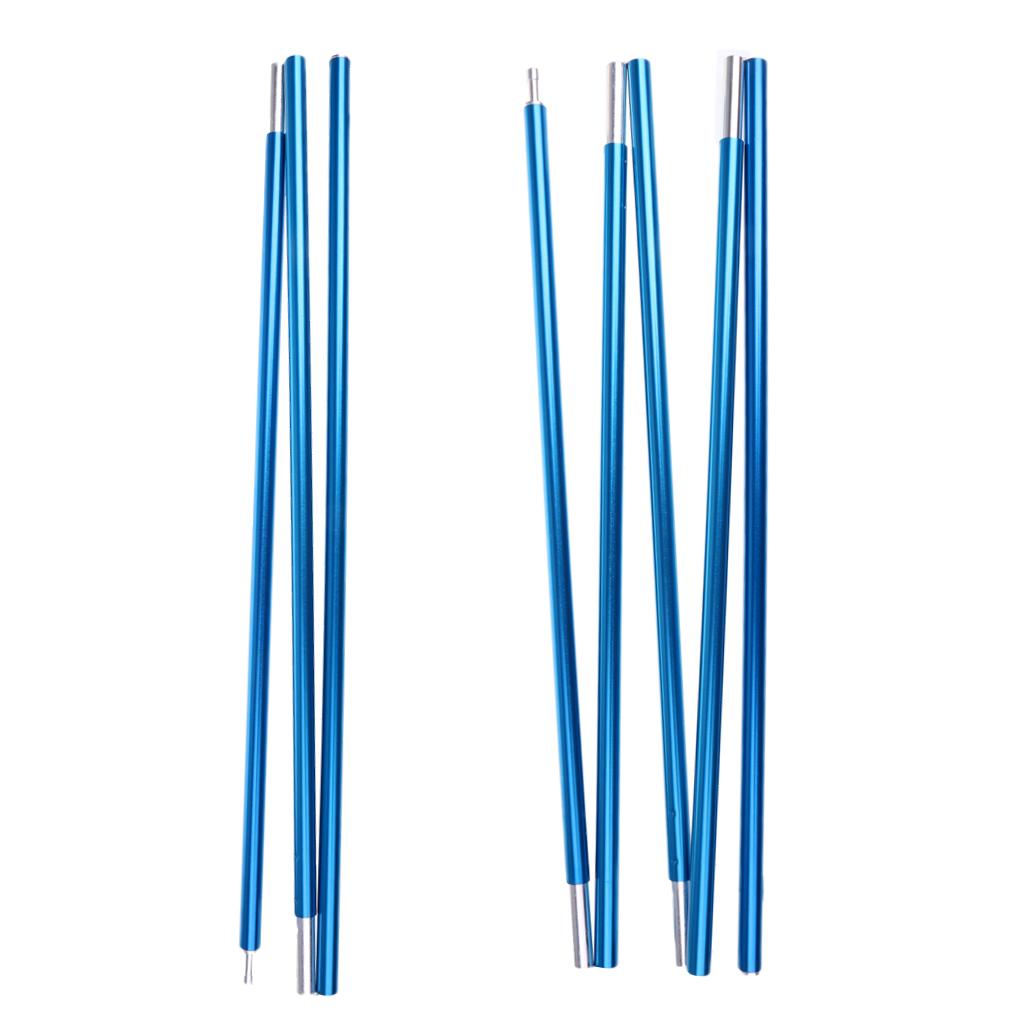 2pcs Aluminum Alloy 11mm Tent Awning Poles 127cm + 185cm for Camping Travel