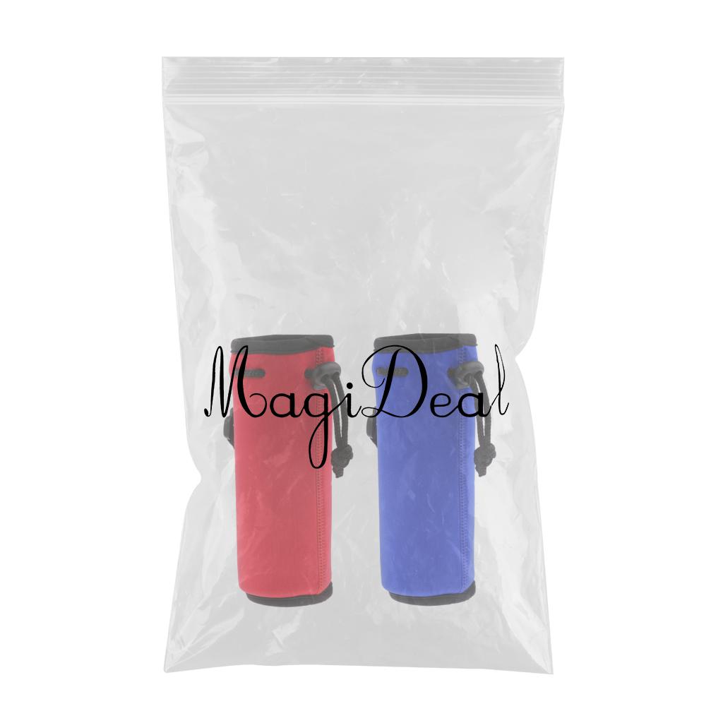 2x Neoprene Sport Water Bottle Holder Sleeve for Camping Hiking Backpacking