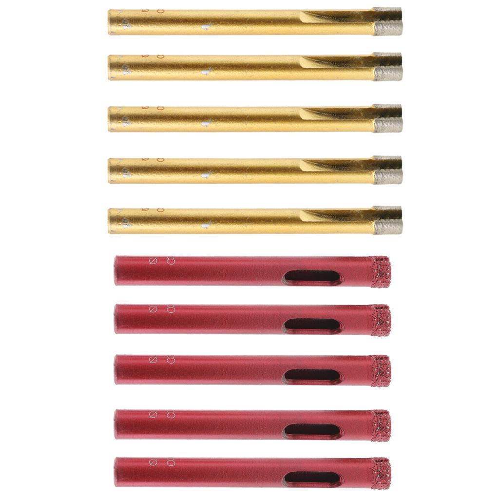 10x Diamond Holesaw Tile Ceramic Glass Slate Porcelain Marble Drill Bits 8mm