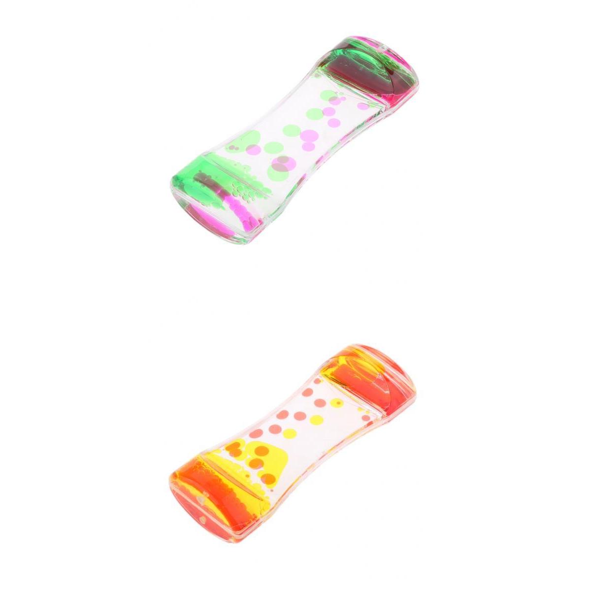 2 Pieces Floating Color Mix Oil Liquid Bubbler Motion Timer Hour Glass A