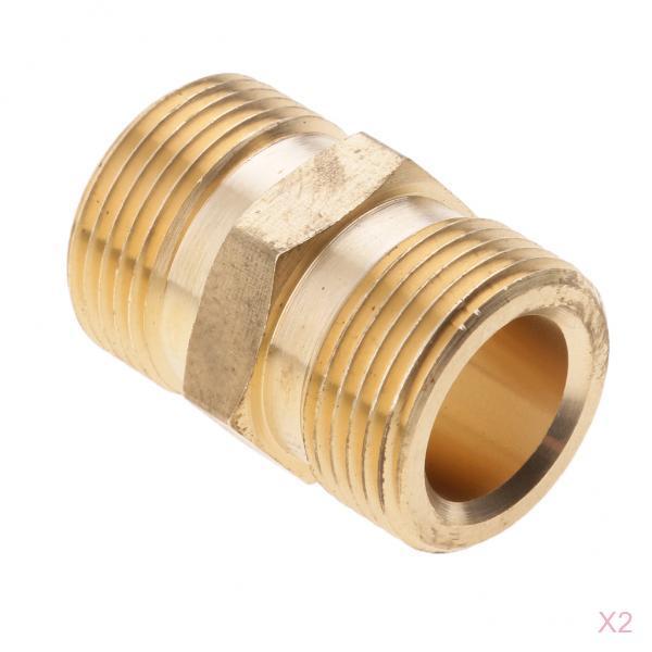 2Pcs M22x1.5mm Hole Socket Pressure Washer Brass Quick Connect Fitting 15mm