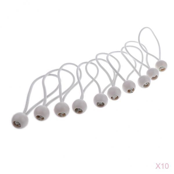 100 Pieces Heavy Duty Ball Bungee Cord Tie down Cord Canopy Straps White