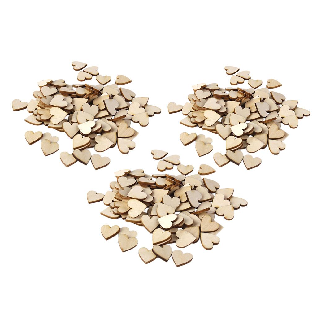 200 Pcs Basswood Blank Peach Heart Embellishments for DIY Crafts 20,30,40mm