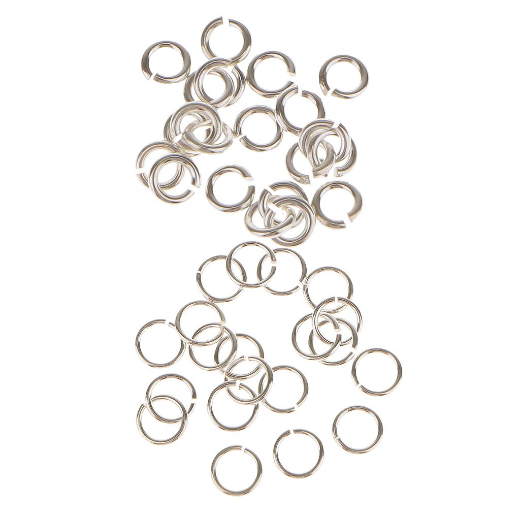 40pcs Silver Metal Super Strong Jump Rings Split Rings Connectors 3mm 5mm