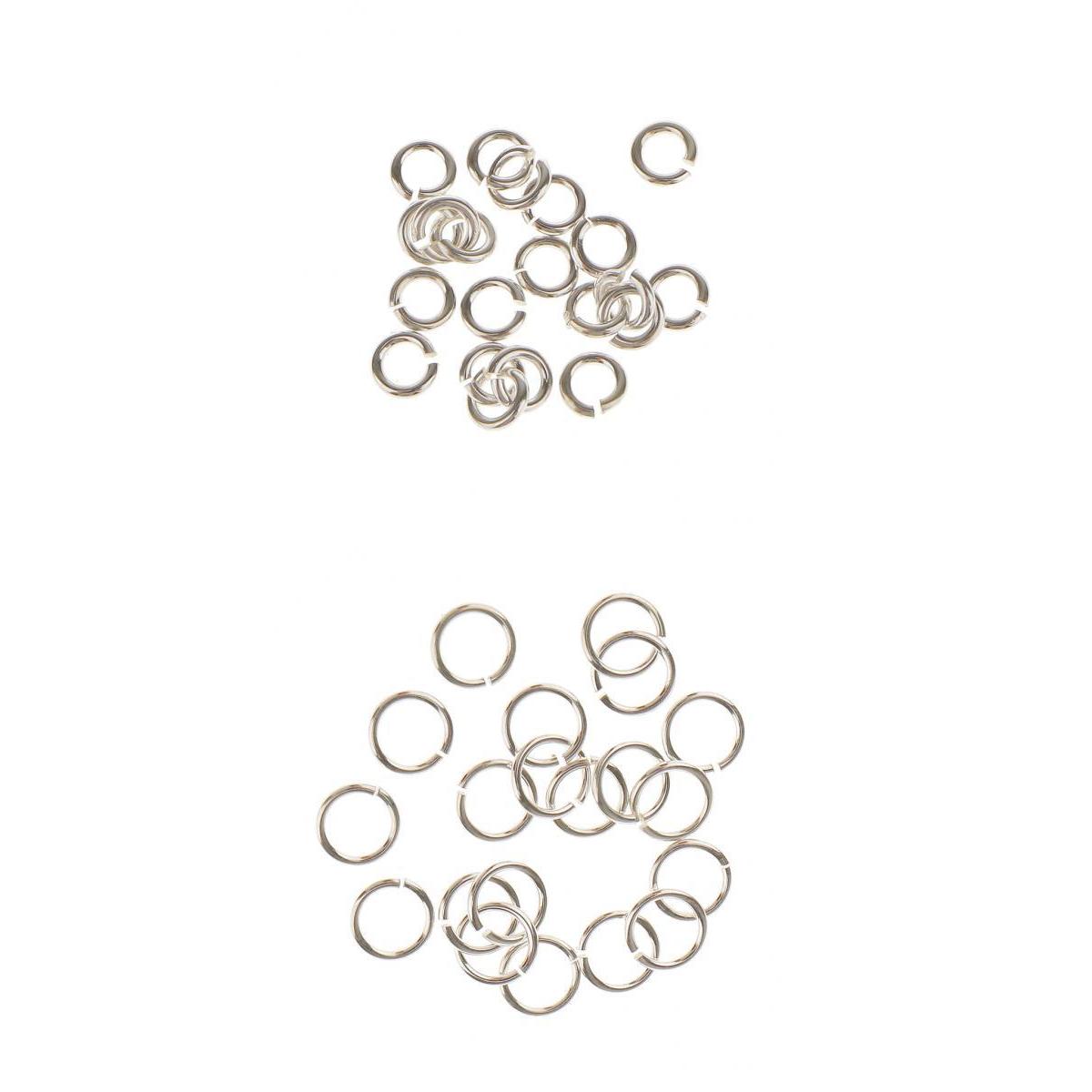 40pcs Silver Metal Super Strong Jump Rings Split Rings Connectors 3mm 5mm