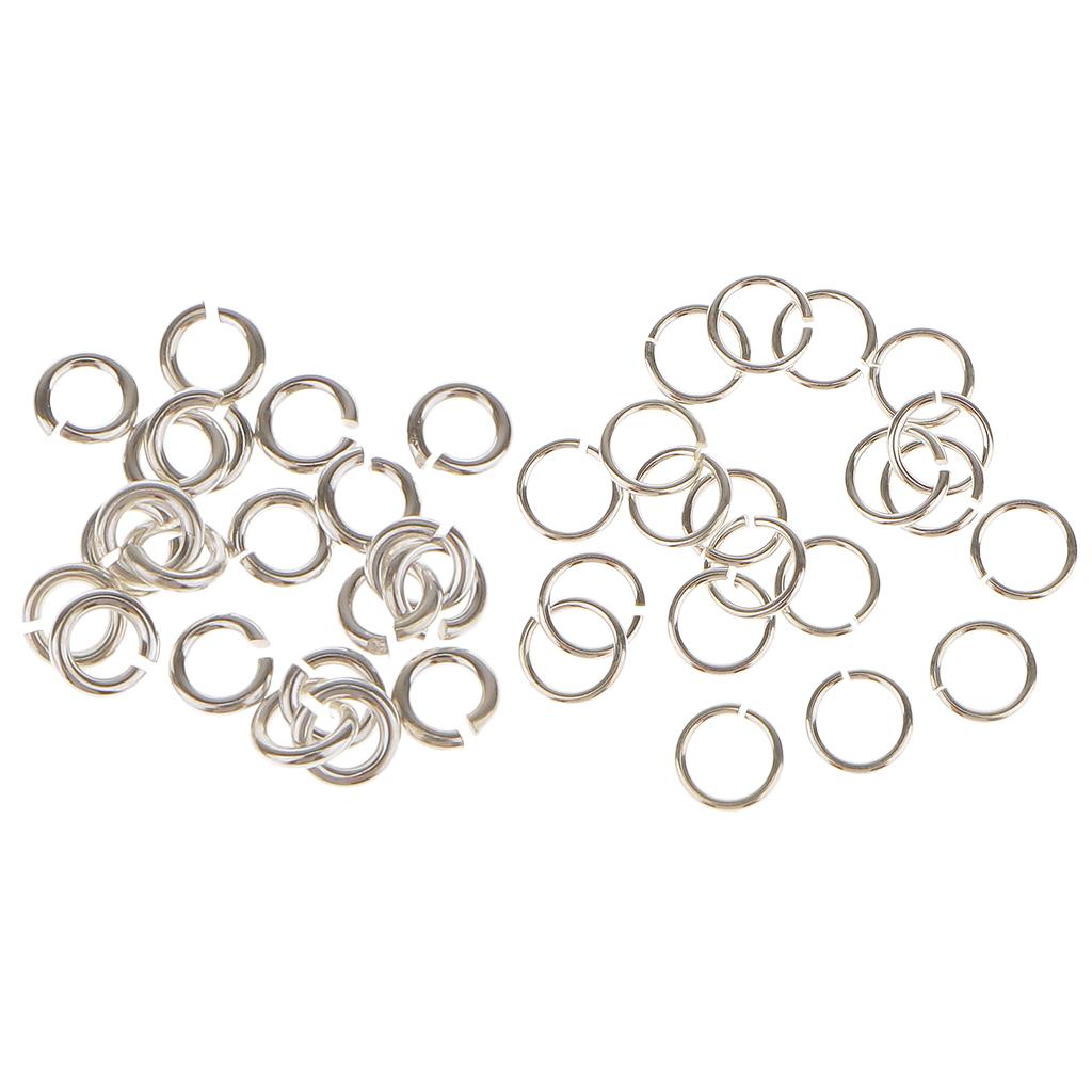40pcs Silver Metal Super Strong Jump Rings Split Rings Connectors 3mm 5mm