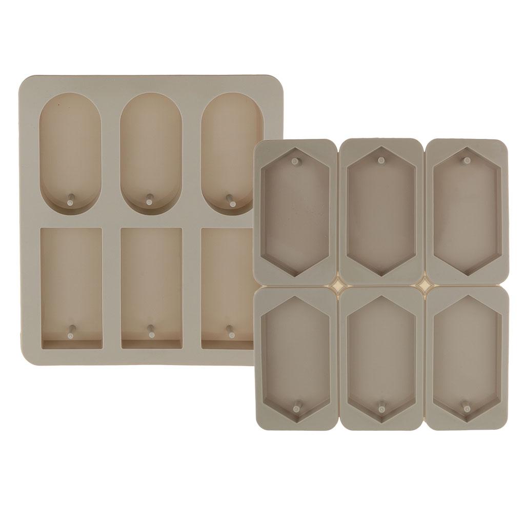 2 Pieces 6Cavity Silicone Aroma Wax Tablet Mold Wax Soap Candle Making Mould
