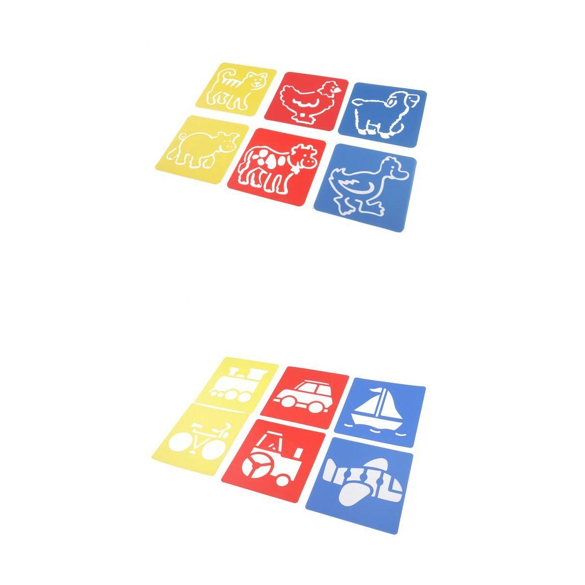 12 Pieces Drawing Template Stencils Ruler for Kids Drawing Craft 14x15cm