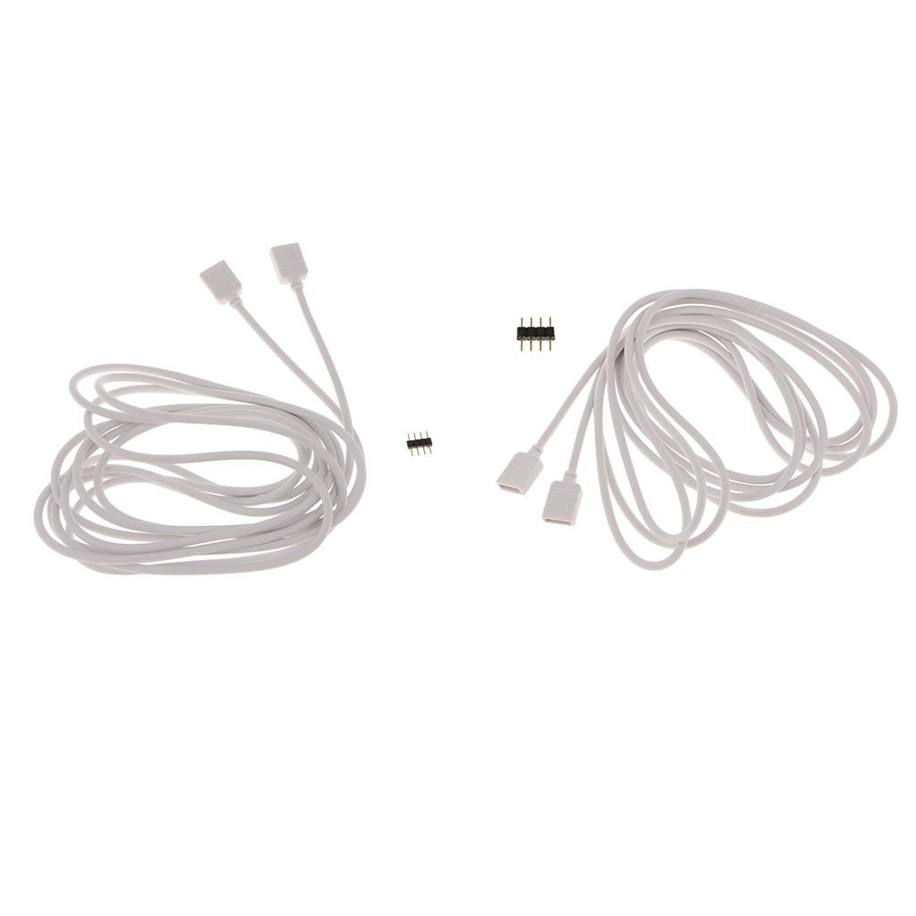 4 Pin 5050 3528 RGB LED Strip Light Extension Cable Connector Line 1 m + 3 m