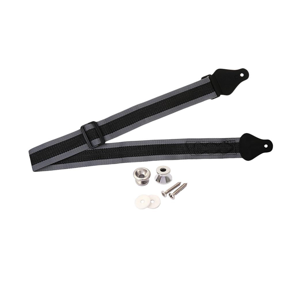 Acoustic Electric Guitar Strap with 3 Picks Holder&2pcs Strap Lock Button