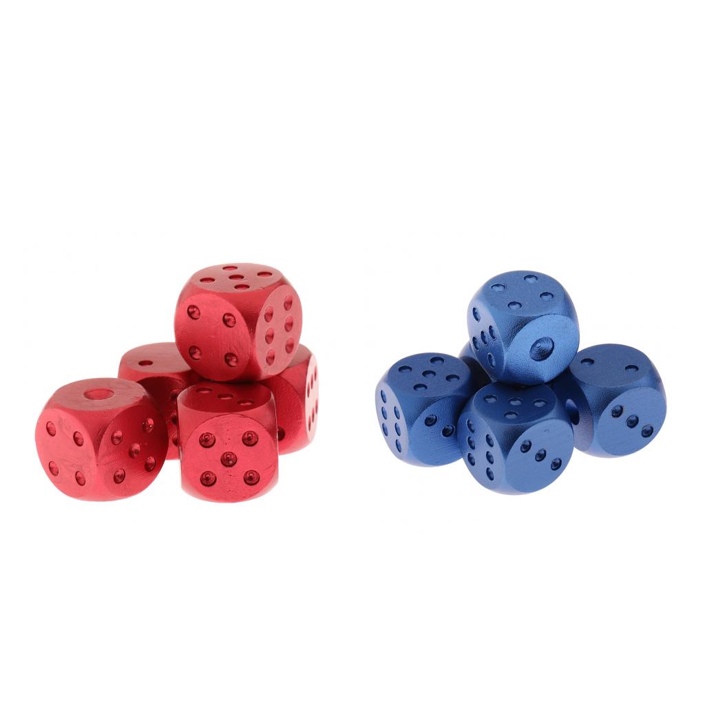 Aluminum Alloy Round Corner Metal Dot Dice Dies for D&D RPG Red & Blue