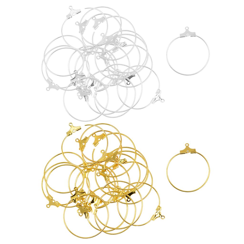 40 Pieces Round Beading Hoop Earring Hook Connectors DIY Jewelry Findings