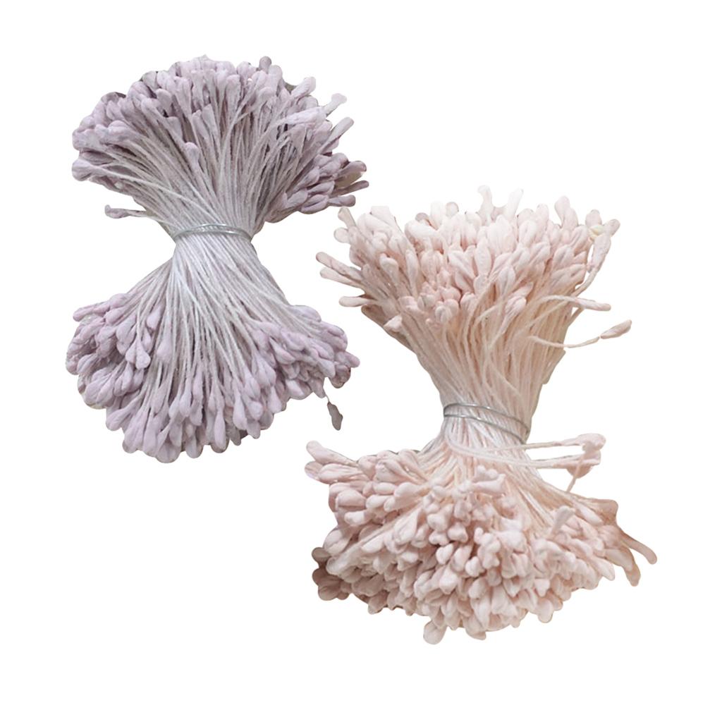 720 Pieces Mixed 6cm Artificial Pearl Double Heads Flower Stamen Pistil
