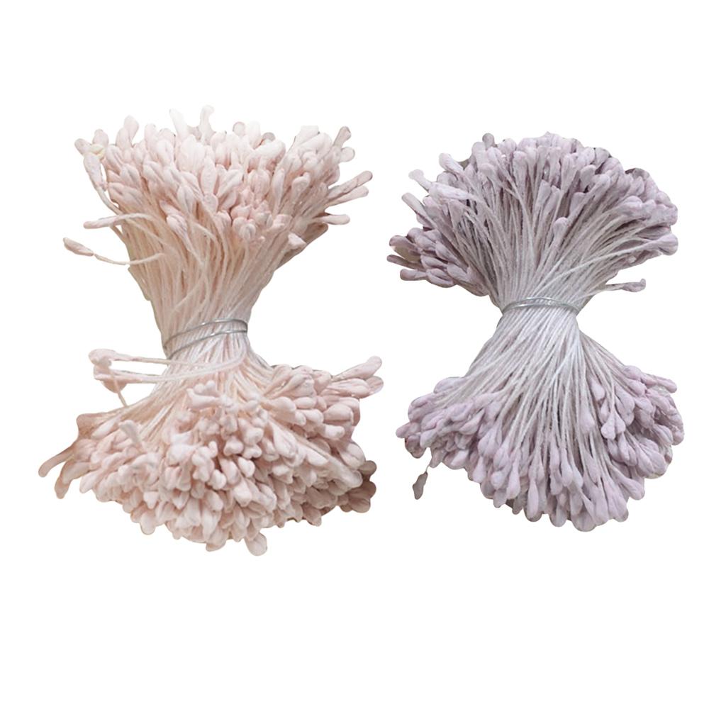 720 Pieces Mixed 6cm Artificial Pearl Double Heads Flower Stamen Pistil