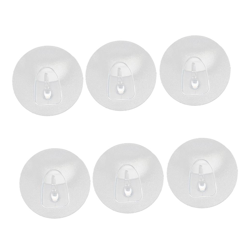 6 Round Adhesive Wall Hook Traceless Sticky Clothes Towel Hanger 6.5x6.5cm