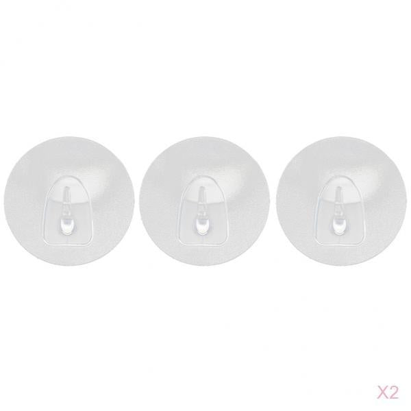 6 Round Adhesive Wall Hook Traceless Sticky Clothes Towel Hanger 6.5x6.5cm
