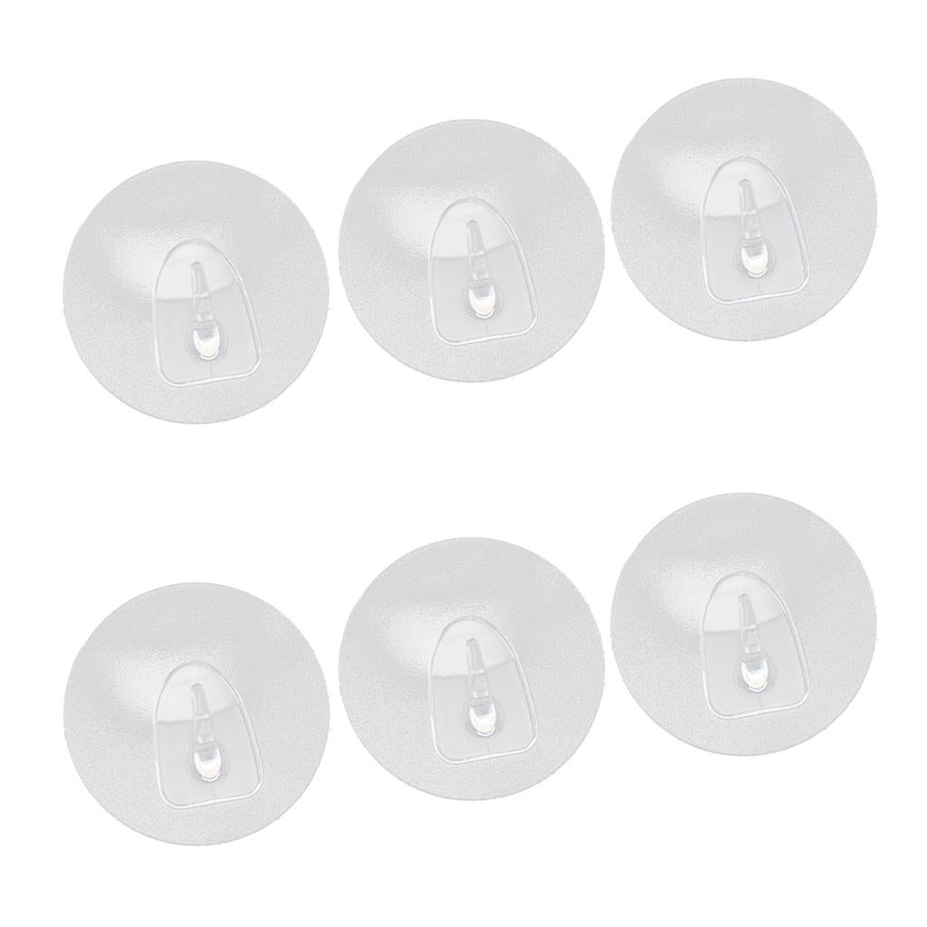 6 Round Adhesive Wall Hook Traceless Sticky Clothes Towel Hanger 6.5x6.5cm