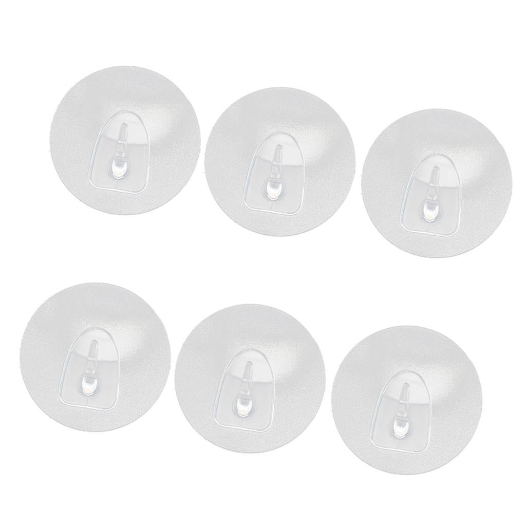 6 Round Adhesive Wall Hook Traceless Sticky Clothes Towel Hanger 6.5x6.5cm