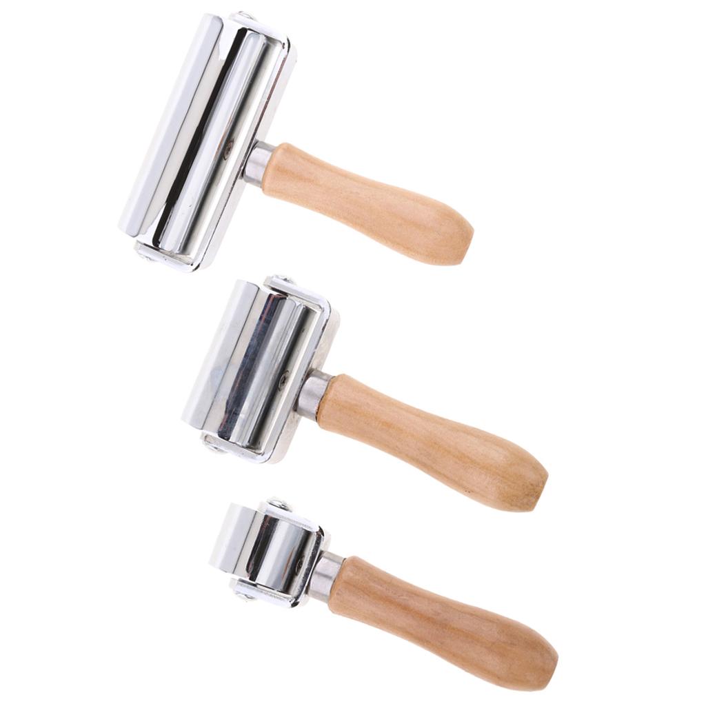 3Piece Manual Leathercraft Leather Press Edge Roller Leather Glue Laminating