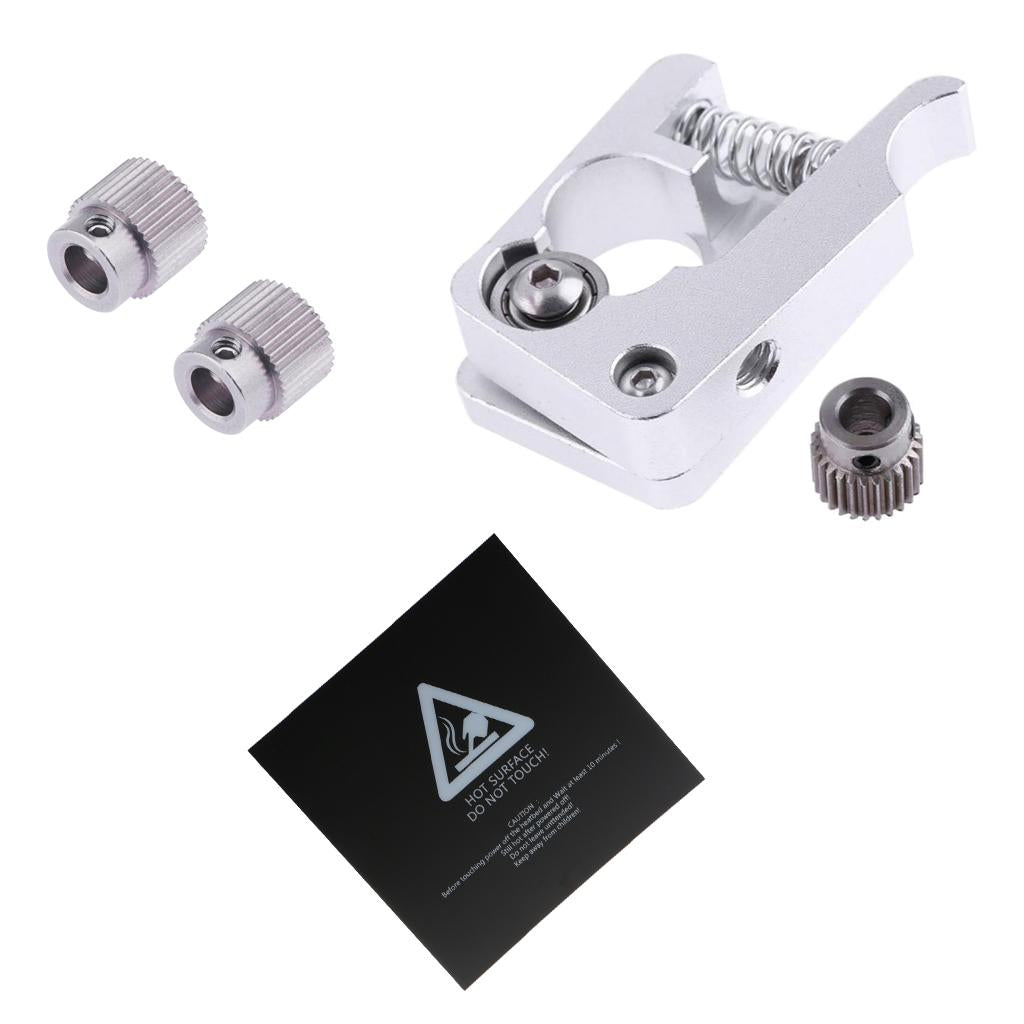 3D Printer Extruder Right Kit+Extruder Drive Gear+Heated Bed Plate Sheet