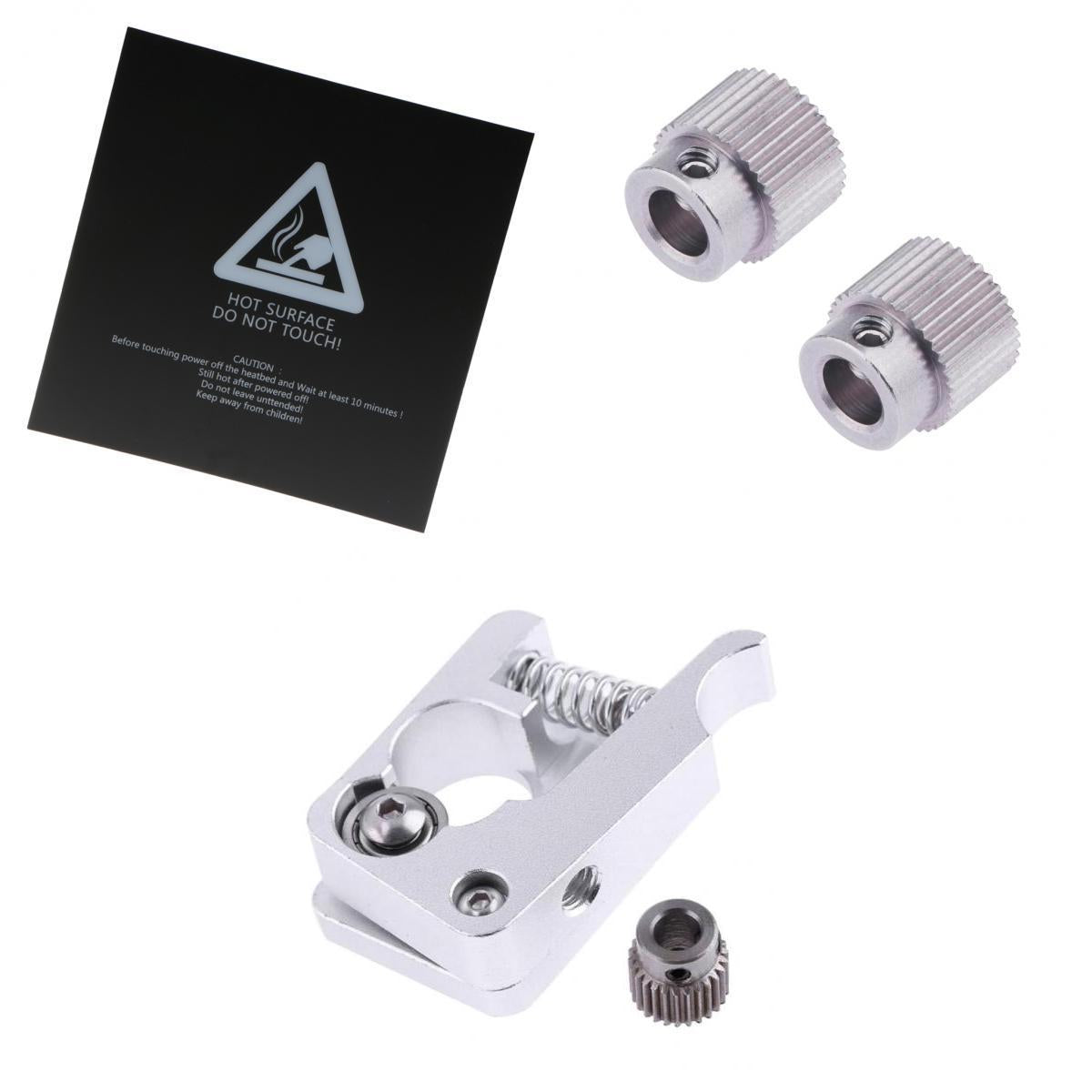 3D Printer Extruder Right Kit+Extruder Drive Gear+Heated Bed Plate Sheet