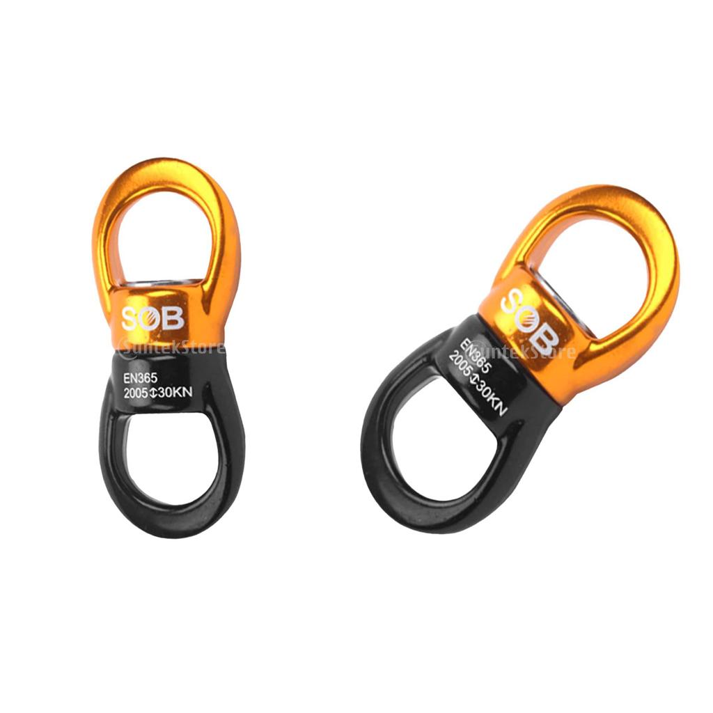 2pcs 30KN Rock Climbing Swivel Rotor Hook Swivel Ring Rotary Connector 83mm