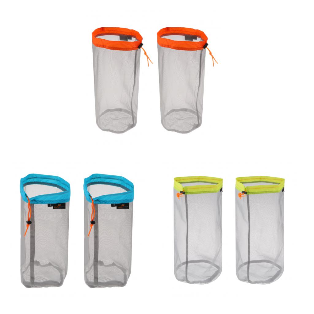 6pcs Ultra-light Mesh Stuff Sack Storage Bag for Travel Camping S M L