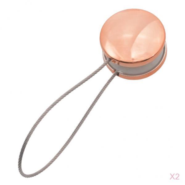 2Pieces Magnetic Curtain Tiebacks Tie Backs Buckle Clips Holdbacks Rose Gold