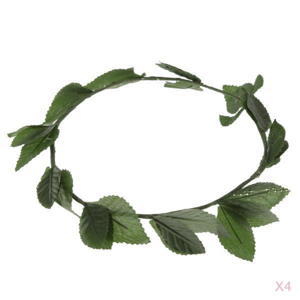 4 Pieces Green Leaf Roman Greek Goddess Laurel Wreath Fancy Dress Headbands