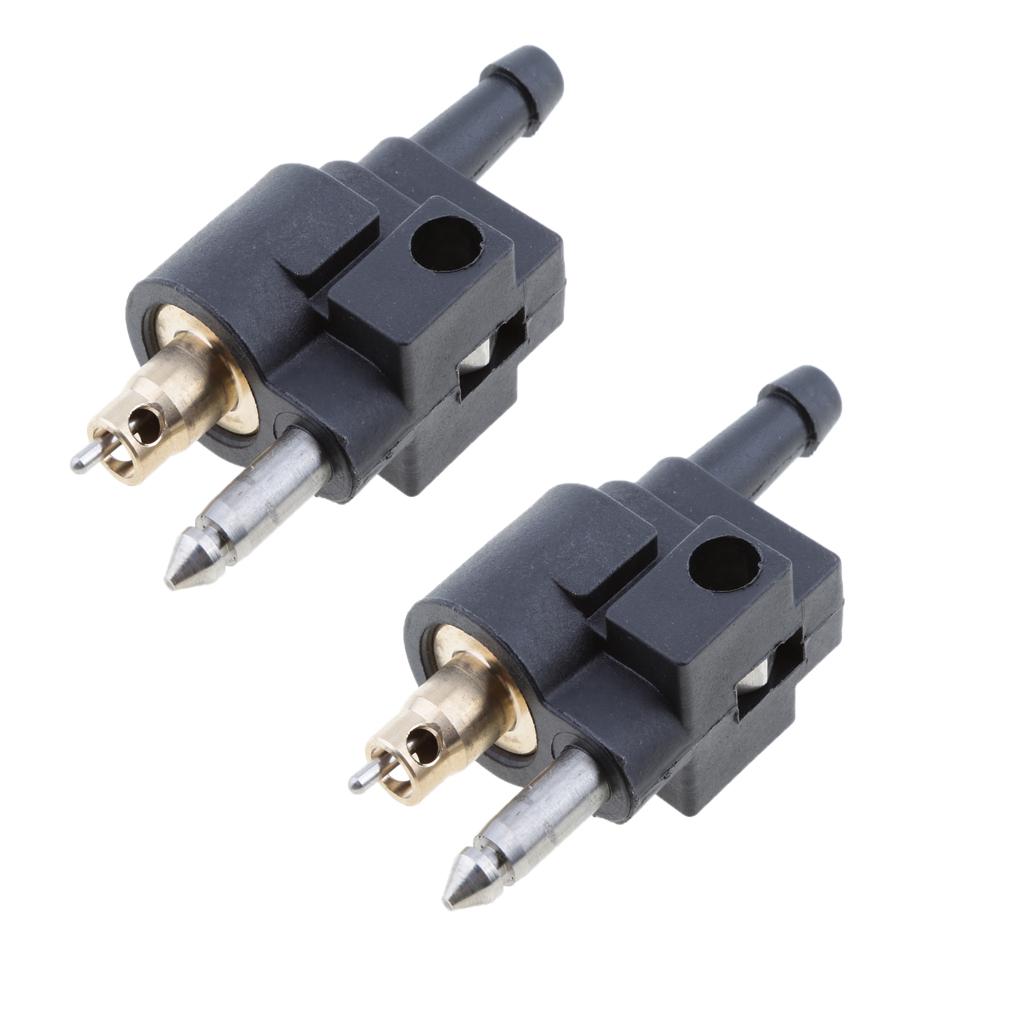 2x 1/4 Male Fuel Hose Line Tank Connector Joint For Yamaha Outboard Motors"