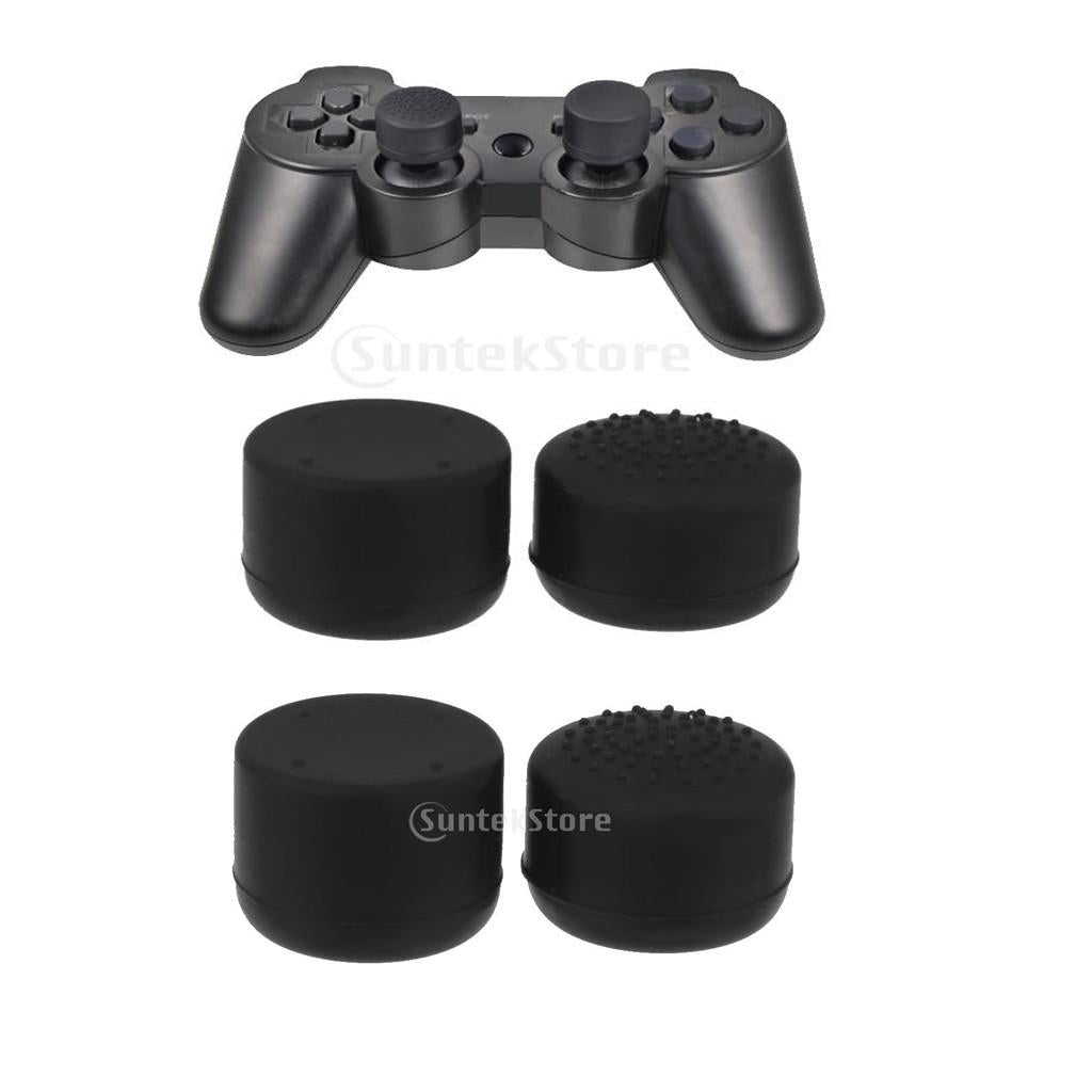 2 Pair Joystick Thumbstick Caps for Sony PlayStation 4 PS4 Controller -Black