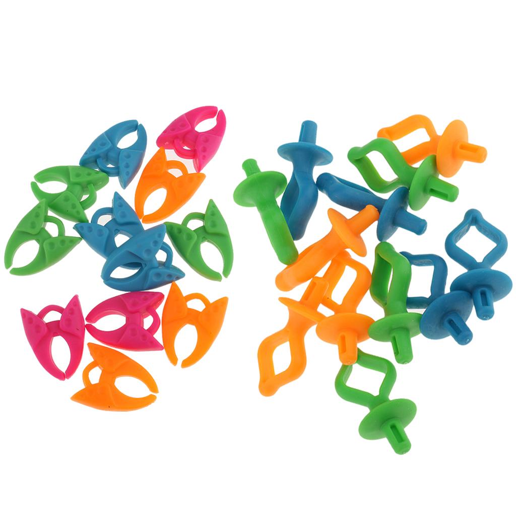 48 Pieces Assorted Bobbin Holders Clips DIY Silicone Sewing Accessories
