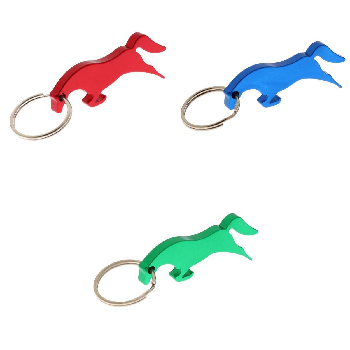 3 Pcs Aluminum Horse Simple Bottle Opener Key Ring Keychain Bag Pendent