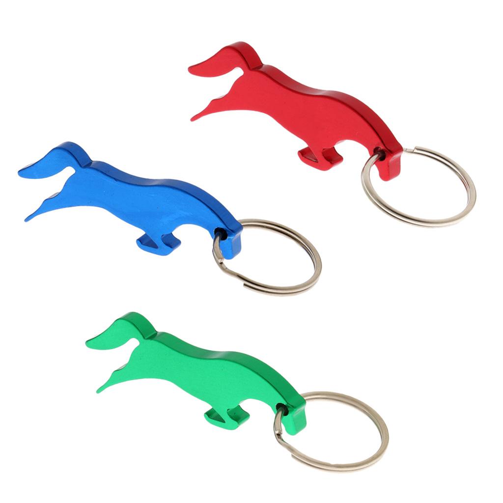 3 Pcs Aluminum Horse Simple Bottle Opener Key Ring Keychain Bag Pendent