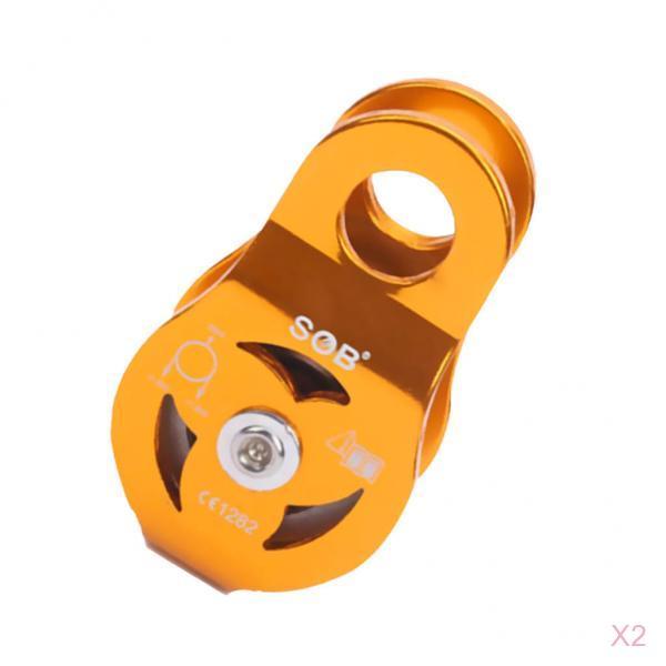 1 Pair 23KN Fixed Single Pulley for Arborist Climbing Outdoor Rappelling