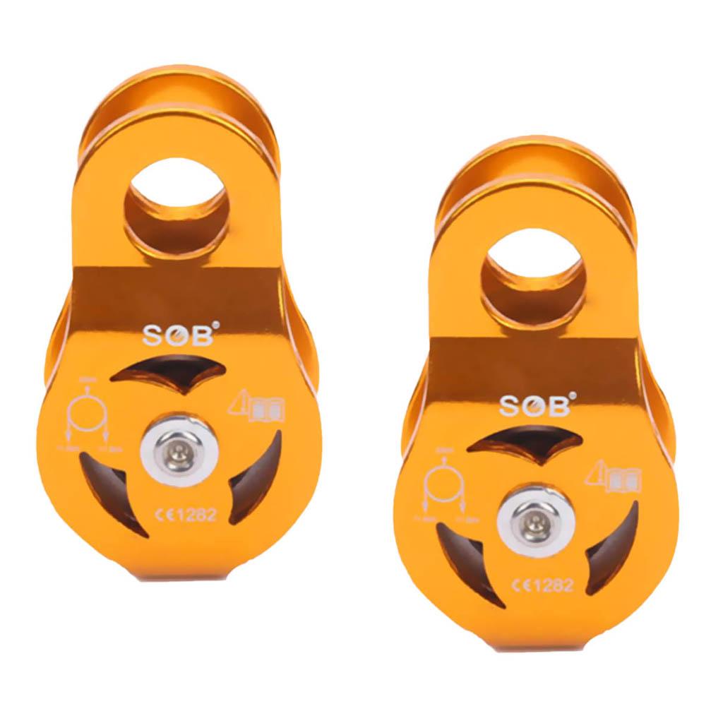 1 Pair 23KN Fixed Single Pulley for Arborist Climbing Outdoor Rappelling