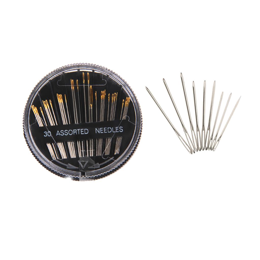 30pcs Hand Sewing Needles with 9pcs Large-eye Blunt Stitching Needles