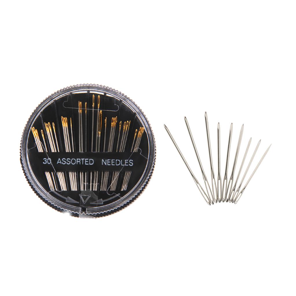 30pcs Hand Sewing Needles with 9pcs Large-eye Blunt Stitching Needles