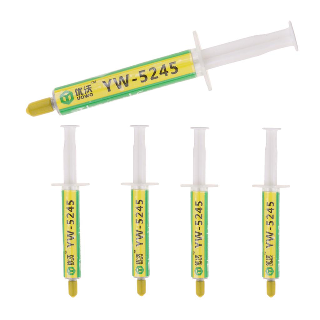 5Pcs 3g Thermal Paste Heat Grease Silicone Heatsink Syringe for CPU GPU LED
