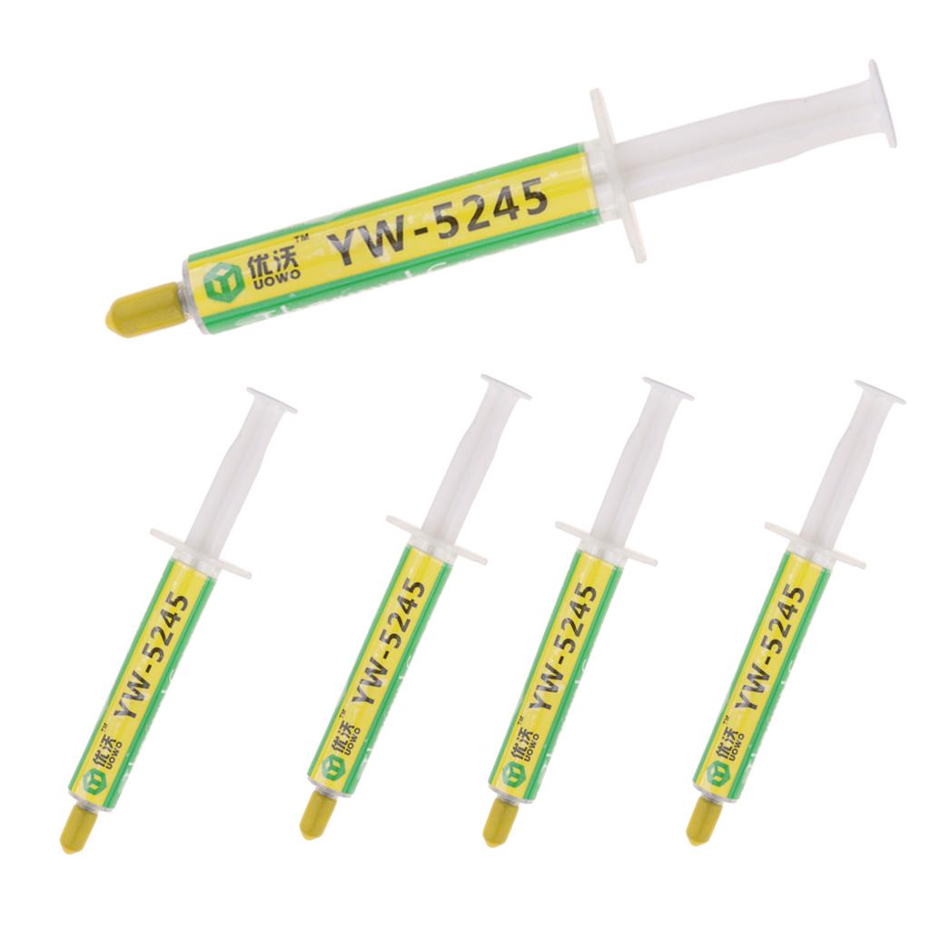 5Pcs 3g Thermal Paste Heat Grease Silicone Heatsink Syringe for CPU GPU LED