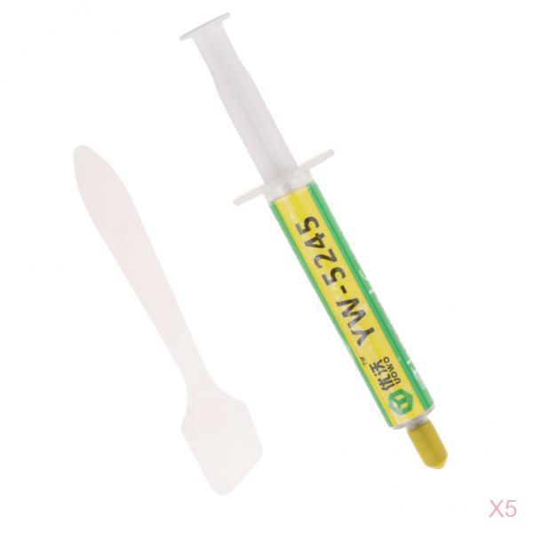 5Pcs 3g Thermal Paste Heat Grease Silicone Heatsink Syringe for CPU GPU LED