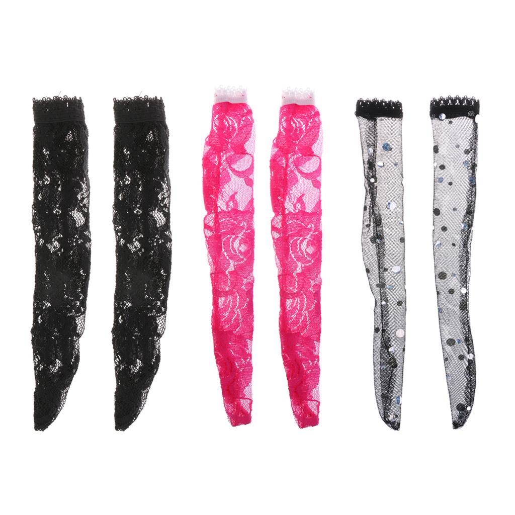 3 Pairs 1/3 BJD Dolls Lace Stockings Long Socks for SD MSD Dolls Accessory