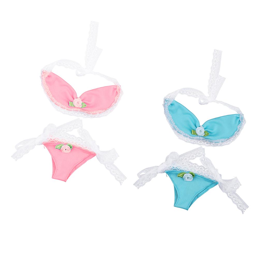 1/3 BJD Dolls Swimsuit Swimwear for SD MSD Dolls Accessory Pink+Blue