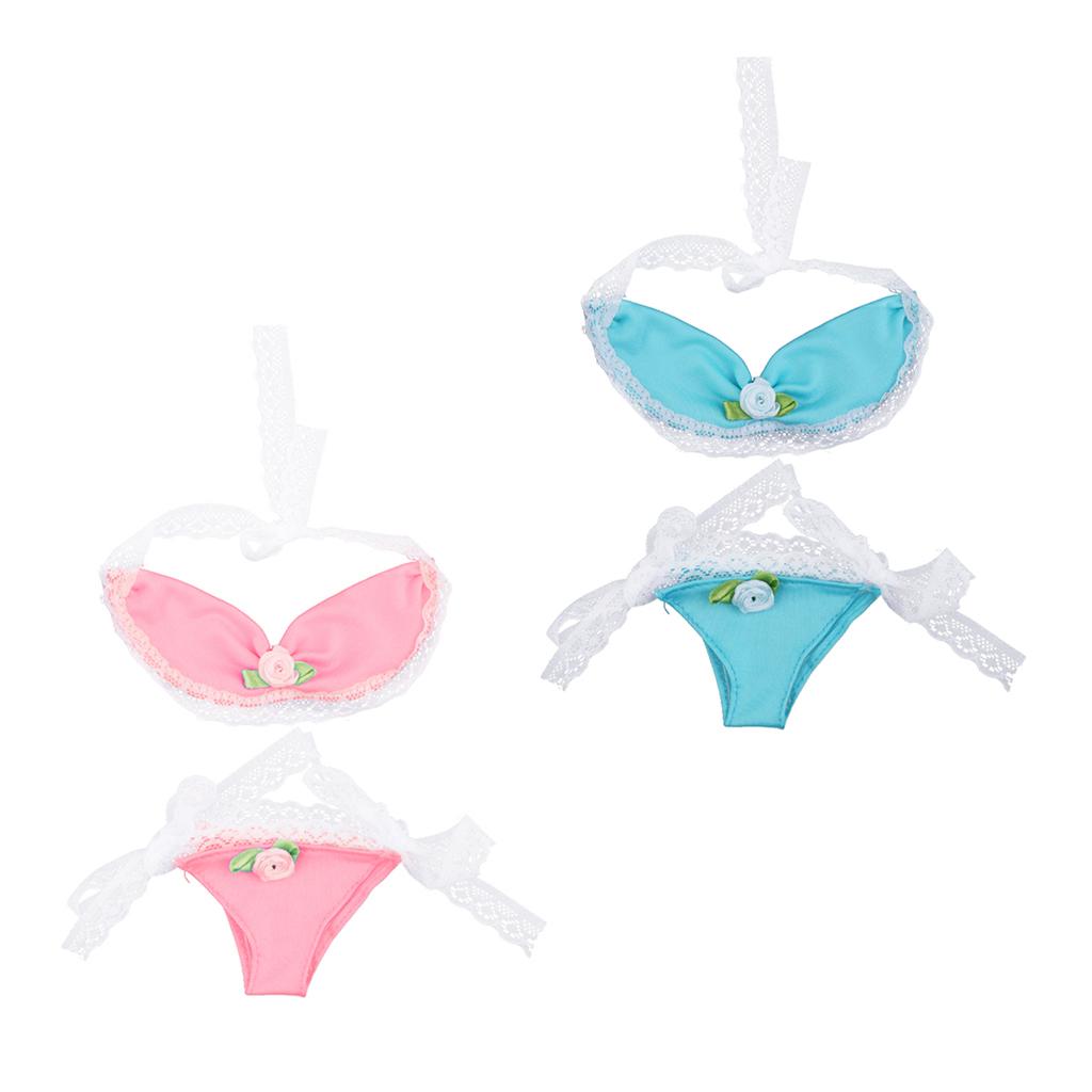 1/3 BJD Dolls Swimsuit Swimwear for SD MSD Dolls Accessory Pink+Blue